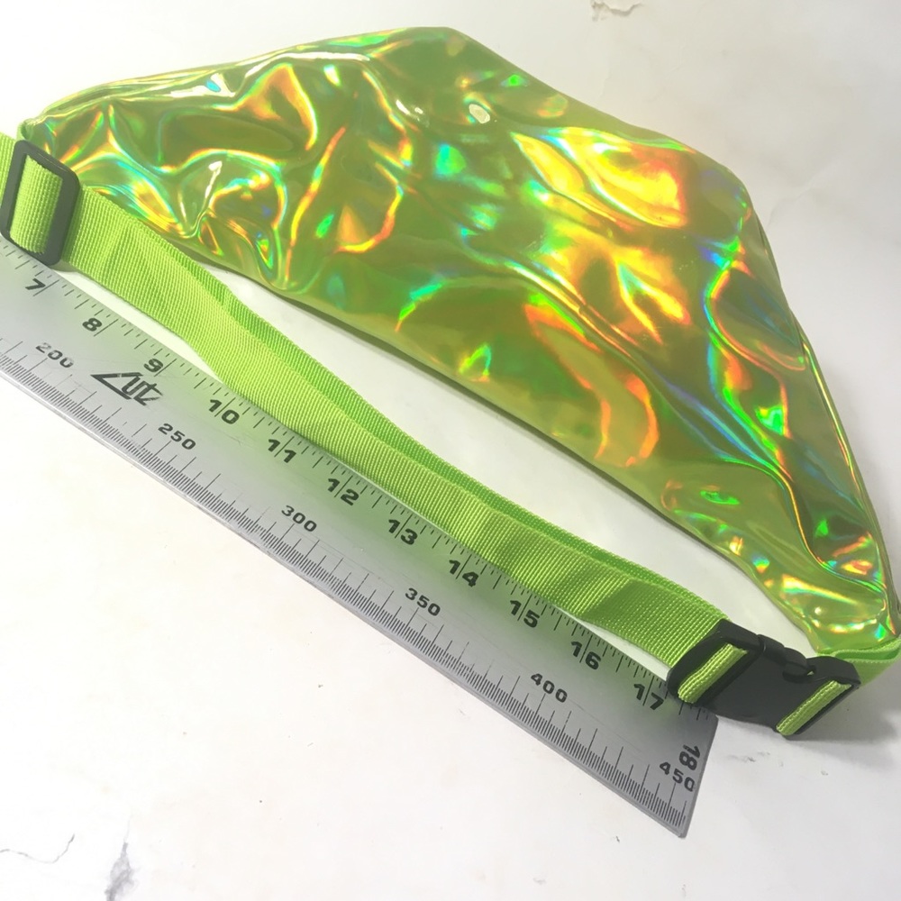 Green Holographic Fanny Pack Crossbody Belt Bag - Picture 8 of 9